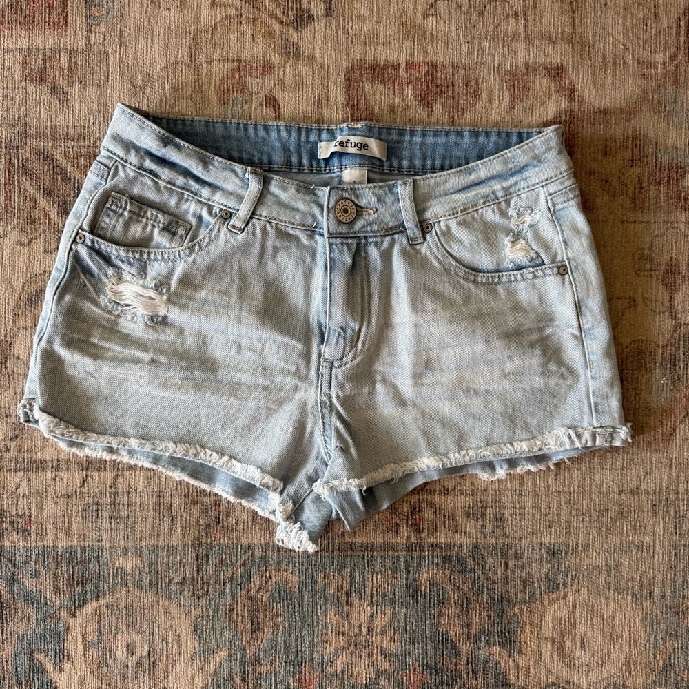 Refuge Blue Jean Shorts Distressed Vintage Style